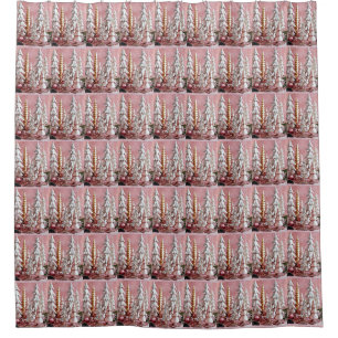 **PINK CHRISTMAS TREE** CHRISTMAS SHOWER CURTAIN