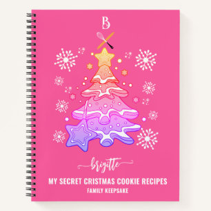 Pink Christmas Tree Cookie Baking Crew Snowflakes Notebook