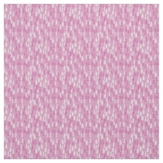 Pink Christmas Tree Forest Delight Fabric (Swatch)