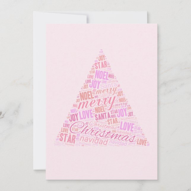 Pink Christmas Tree Invitation (Front)