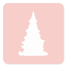 Pink Christmas tree minimalist silhouette