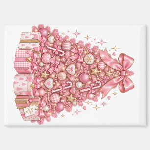  Pink Christmas Tree Ornament   Coquette Magnet