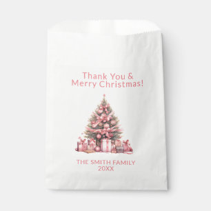 Pink Christmas Tree Party Favour Bags