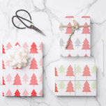 Pink Christmas Tree Pattern  Wrapping Paper Sheet<br><div class="desc">Pink Christmas tree pattern wrapping paper sheets. Modern,  trendy watercolor Christmas tree pattern and colour for the holiday season.</div>