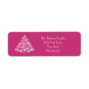 Pink Christmas Tree Personalised NameText