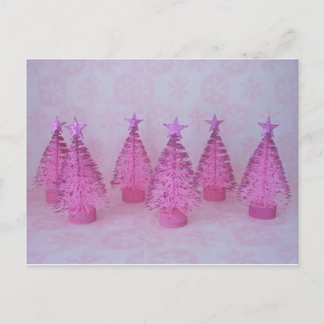 PINK CHRISTMAS TREE POSTCARD (Front)