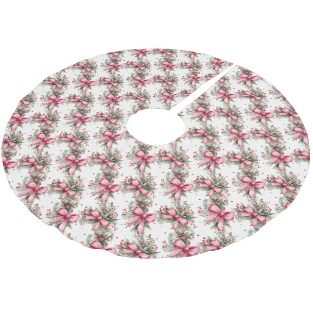 Pink Christmas Tree Skirt (Angled)
