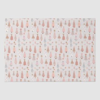 Pink Christmas tree Tissue Paper