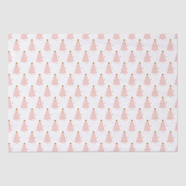 Pink Christmas tree  Tissue Paper (Front)