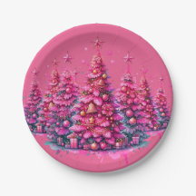 Pink Christmas Tree Trendy Preppy Aesthetic