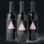 Pink christmas tree wine label<br><div class="desc">Pink christmas tree Wine Label.</div>