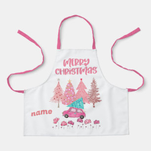 Pink Christmas Trees Apron