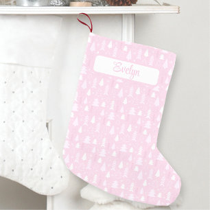 Pink Christmas Trees Pattern Name Small Christmas Stocking