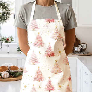 Pink Christmas Trees Personalised  Apron