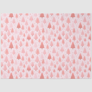 Pink Christmas Trees Stars Christmas Tissue Paper
