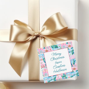 Pink Christmas Village Gift Enclosure Card