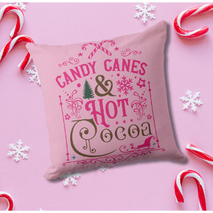 Pink Christmas Vintage Rustic Farmhouse style Cushion