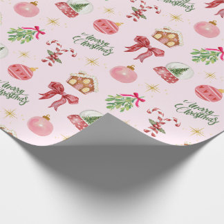 Pink Christmas Wrapping Paper