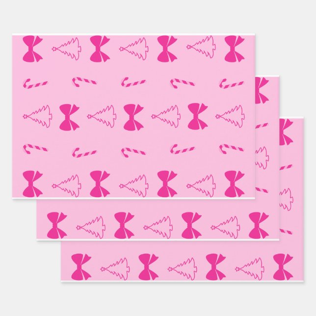 Pink Christmas Wrapping Paper (Set)