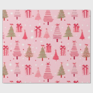 Pink Christmas Wrapping Paper