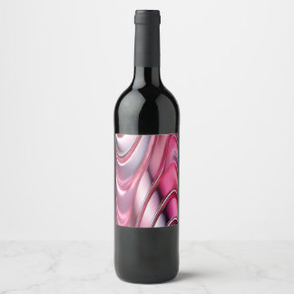 pink chrome purple flowing waves wine label