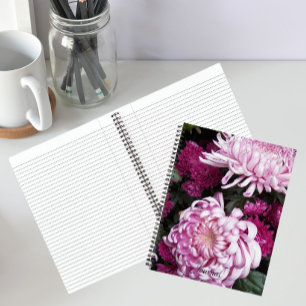 Pink Chrysanthemum Blooms Floral Notebook