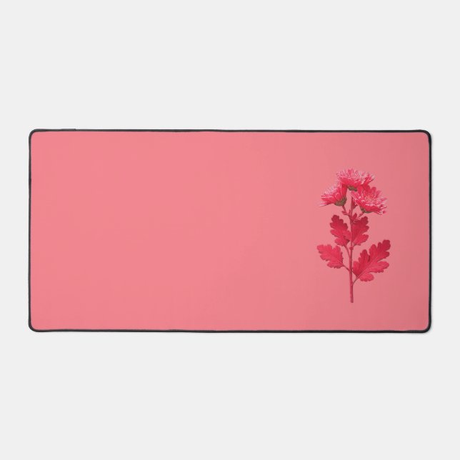 Pink Chrysanthemum  Desk Mat (Front)