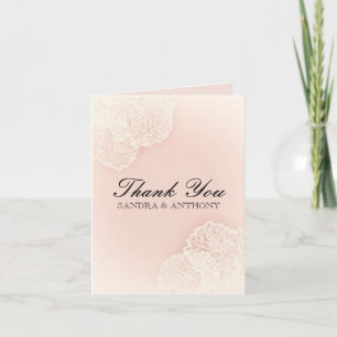 Pink Chrysanthemum Floral Wedding Thank You Card