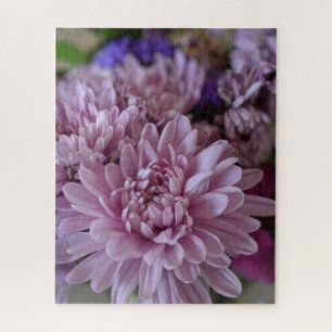 Pink Chrysanthemum Flower Photo Jigsaw Puzzle