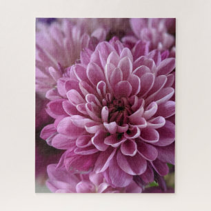 Pink Chrysanthemum Flower Photo Jigsaw Puzzle