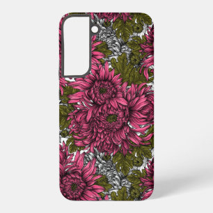 Pink chrysanthemum flowers samsung galaxy case