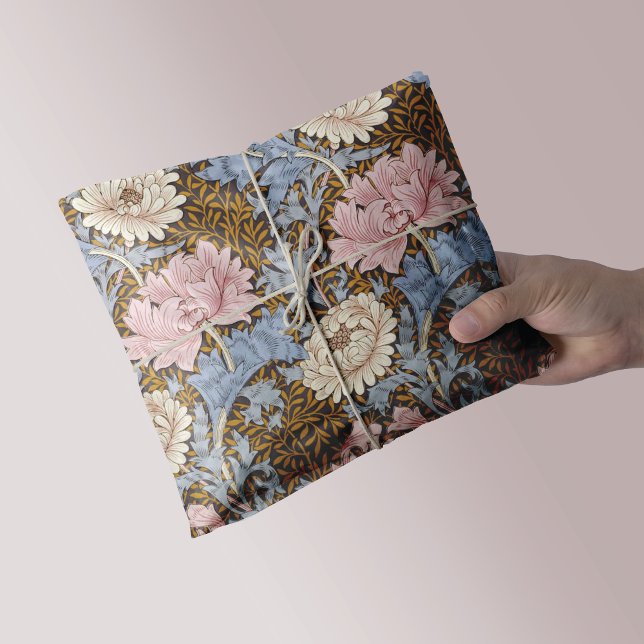 Pink Chrysanthemum Flowers William Morris Tissue Paper (Creator Uploaded)