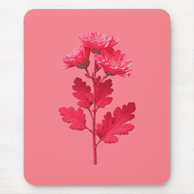 Pink Chrysanthemum  Mouse Pad (Front)