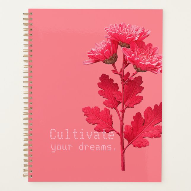 Pink Chrysanthemum  Planner (Front)