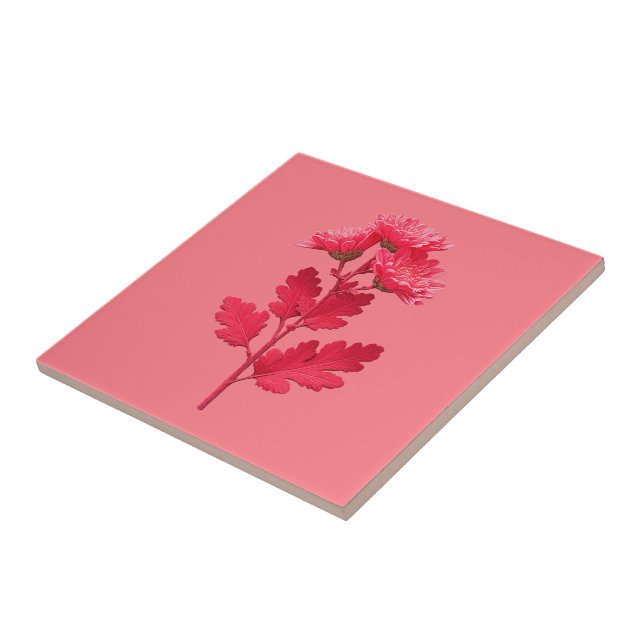 Pink Chrysanthemum  Tile (Side)