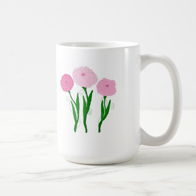 Pink Chrysanthemums Coffee Mug (Right)