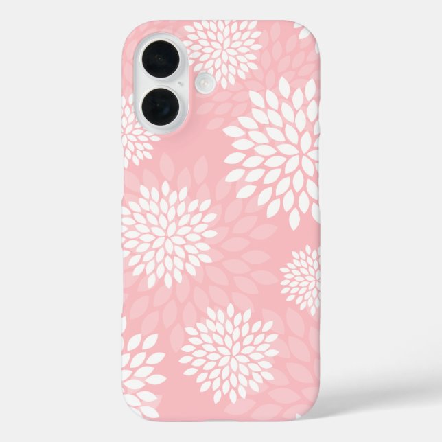 Pink Chrysanthemums Floral Pattern Case-Mate iPhone Case (Back)