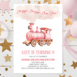 Pink Chugga Choo Choo Train Birthday Party Invitation<br><div class="desc">This is a Pink Chugga Choo Choo Train Birthday Party Invitation!</div>