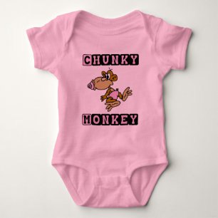 Pink Chunky Monkey Cute Baby One-Piece Bodysuit