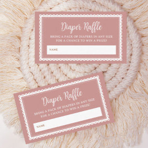 Pink Cielito Lindo Baby Shower Diaper Raffle Enclosure Card
