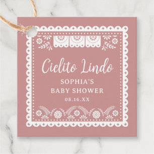 Pink Cielito Lindo Talavera Baby Shower Favour Tags