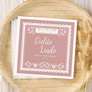 Pink Cielito Lindo Talavera Mexican Baby Shower Napkin