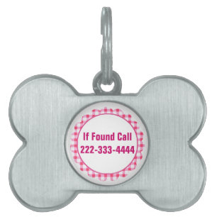 Pink Circle Custom Pet ID Tag