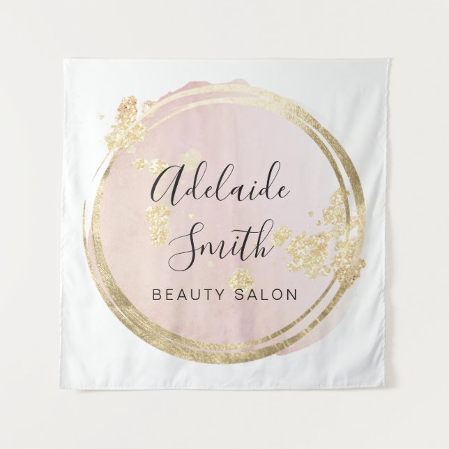 pink circle design  tapestry (Front)