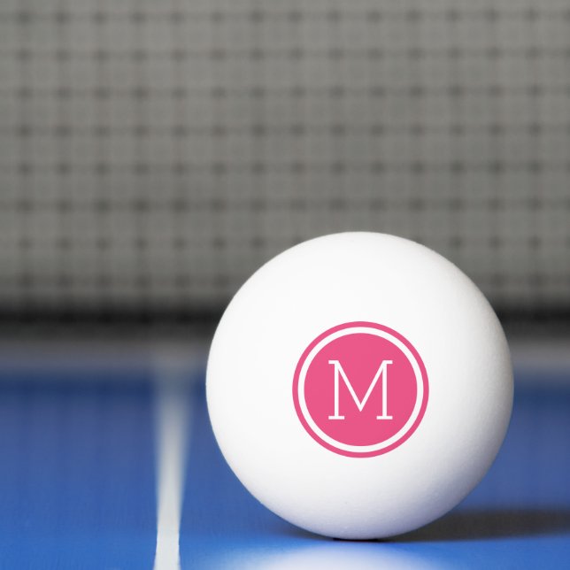 Pink Circle Monogram Personalised Ping Pong Ball (Net)