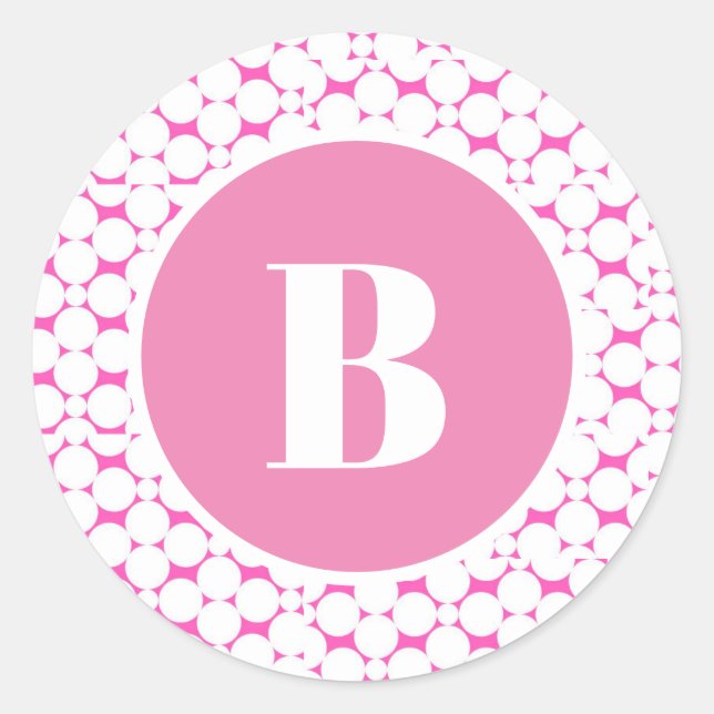 Pink Circles Baby Shower Classic Round Sticker (Front)