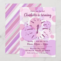 Pink Circles Birthday Girl Invitation