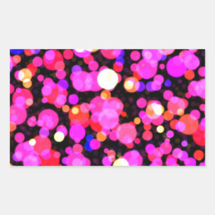 Pink Circles Dot Pattern Rectangular Sticker