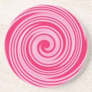PInk circular swirl pattern Coaster