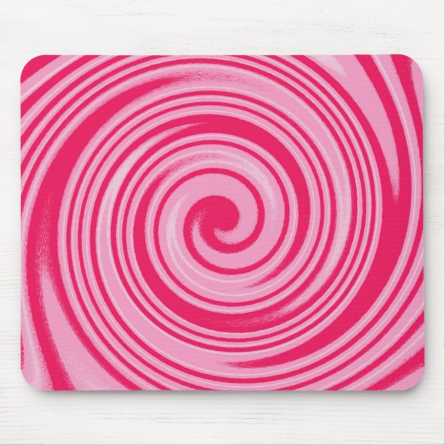 PInk circular swirl pattern Mouse Pad (Front)